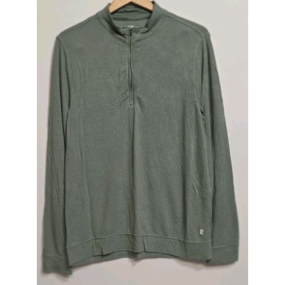 Right of‎ Way Mens Sz M Green Gray 1/4 Zip Pullover Golf Running Active Outdoors